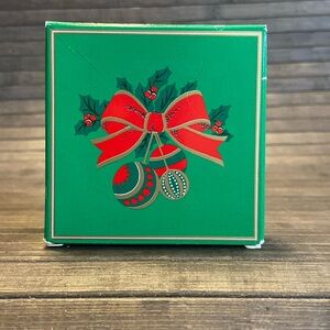 Vintage 1988 Avon Christmas Beaded Bow Pin Brooch Original Box Never Worn